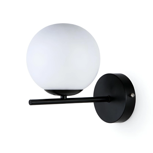 VALESO Wall Lamp 5179-1, 1 Light, Metal + Glass, Black, E27, 60W