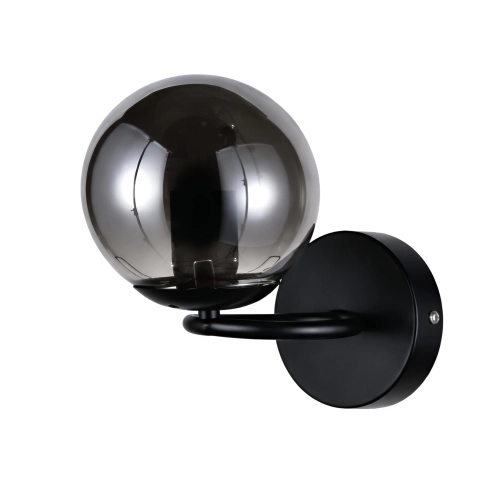 VALESO Wall Lamp 5176-1, 1 Light, Metal + Glass, Black, E27, 60W