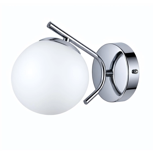 VALESO Wall Lamp 516-1B, 1 Light, Metal + Glass, Chrome, E27, 60W