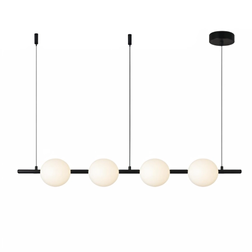 VALESO LED Ceiling Chandelier G5105-4, Metal + Acrylic, Black, 64W, 4000Lm, CCT