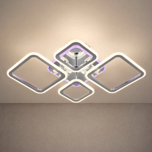 Ceiling chandelier LI8822/2+2 CR (RGB), chrome, LED 84W+8W
