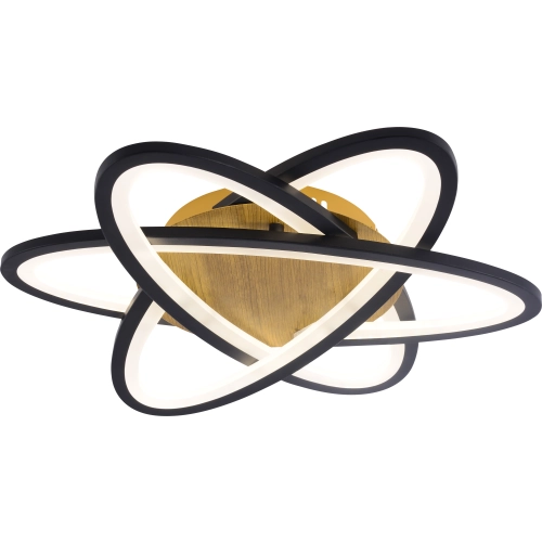 Ceiling chandelier VALESO LI97016-480 BK+WOOD, black + wood, LED 102W - Фото № 2