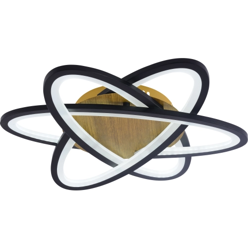 Ceiling chandelier VALESO LI97016-480 BK+WOOD, black + wood, LED 102W - Фото № 1