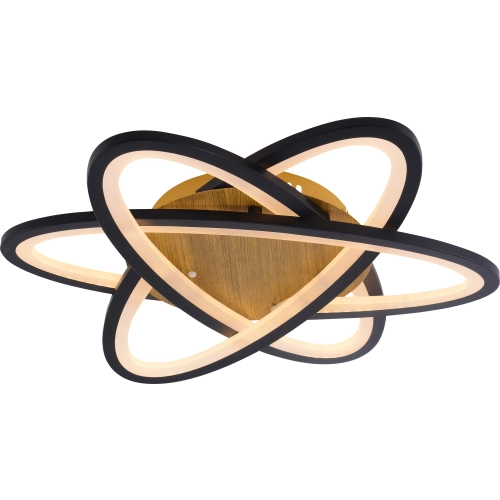 Ceiling chandelier VALESO LI97016-480 BK+WOOD, black + wood, LED 102W - Фото № 3