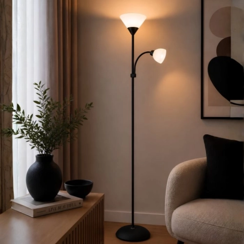 Floor lamp VALESO SM-307, white + black