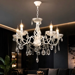 Crystal ceiling chandelier VALESO NH6813/5 white