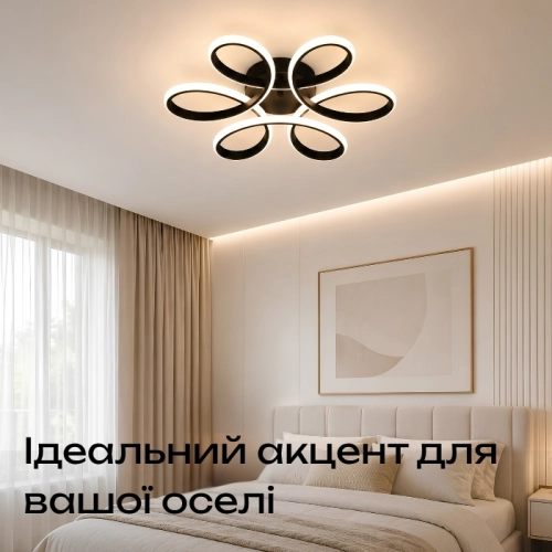 Ceiling chandelier LED VALESO 77111/500 black, 98W - Фото № 2