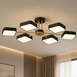 Люстра стельова VALESO XI3366-6 чорний+золото, LED